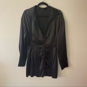 Fashion Nova Executive Mini Satin Shirt Dress FREE BELT INCLUDED